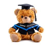 ADORSUN Graduation Bear Class of 2024 Personalised Graduation Gifts with Customised Text, Teddy Bear Plush as Graduation Gifts for Her High School University Graduation (8-IN-Light Brown 3)