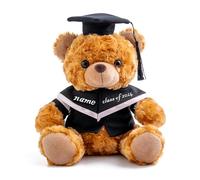 ADORSUN Graduation Bear Class of 2024 Personalised Graduation Gifts with Customised Text, Teddy Bear Plush as Graduation Gifts for Her High School University Graduation (8-IN-Light Brown 1)