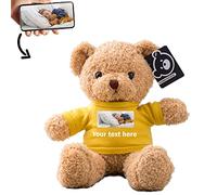 ADORSUN Personalised Teddy Bear Stuffed Animal with Customised Text+Image, Stuffed Bear as Personalised Gift for Women/Men on Valentines' Day/Birthday/Anniversary/Christmas（16inch-T Shirt-Yellow
