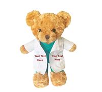 ADORSUN Personalised Teddy Bear Stuffed Animal with Customised Text, Name or Blessing, Impressive Gifts as Doctor Gifts, Nurse Gifts or Graduation Gift for Medical Student (9inch-B-Brown 4)