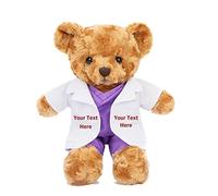 ADORSUN Personalised Teddy Bear Stuffed Animal with Customised Text, Name or Blessing, Impressive Gifts as Doctor Gifts, Nurse Gifts or Graduation Gift for Medical Student (9inch-B-Brown 5)