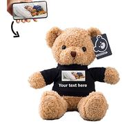 ADORSUN Personalised Teddy Bear Stuffed Animal with Photo+ Custom Text, Stuffed Bear as Personalised Gift for Women/Men on Valentines' Day/Birthday/Anniversary/Christmas(12inch-T Shirt-Black