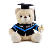 ADORSUN Personalised Teddy Bear with Custom Text, Graduation Bear Class of 2024 Personalised for Graduation Day 2024 Gift for Her 8-IN-Text