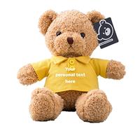ADORSUN Personalised Teddy Bear with Name, Text or Date, Bear Stuffed Animal Plush Toys as Personalised Gifts for Christmas/Birthday/Valentines' Day/Anniversary (12 inch-Short Sleeve-Yellow)