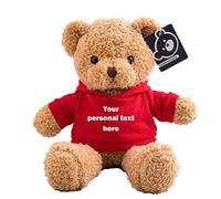 ADORSUN Personalised Teddy Bear with Name, Text or Date, Bear Stuffed Animal Plush Toys as Personalised Gifts for Christmas/Birthday/Valentines' Day/Anniversary (12 inch-Hoodie-Red)