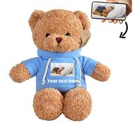 ADORSUN Teddy Bear Plush Toys, Personalised Stuffed Bear Plush Toy with Customised Text+Image as Personalised Gift for Men & Women on Birthday/Christmas (16 inch-B-Brown 3)