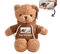 ADORSUN Teddy Bear Plush Toys, Personalised Stuffed Bear Plush Toy with Customised Text+Image as Personalised Gift for Men & Women on Birthday/Christmas (8 inch-B-Brown 5)