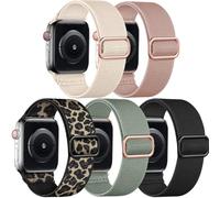 Adorve 5 Pack Nylon Elastic Strap Compatible with Apple Watch Series 11 Strap 46mm - 44mm 45mm 42mm 49mm - Stretchy Fabric Sport Loop Band for iWatch Series 11 10 9 8 7 6 5 4 3, SE 3 2 1, Ultra 3 2 1