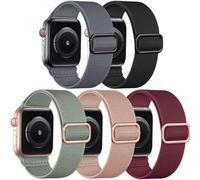 Adorve 5 Pack Nylon Elastic Strap Compatible with Apple Watch Series 11 Strap 46mm - 44mm 45mm 42mm 49mm - Stretchy Fabric Sport Loop Band for iWatch Series 11 10 9 8 7 6 5 4 3, SE 3 2 1, Ultra 3 2 1