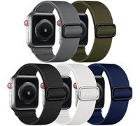 Adorve 5 Pack Nylon Elastic Strap Compatible with Apple Watch Straps 40mm 41mm 38mm 42mm for Women Men - Stretchy Fabric Sport Loop Band for iWatch Series 11 10 9 8 7 6 5 4 3, SE 3, SE 2, SE 1
