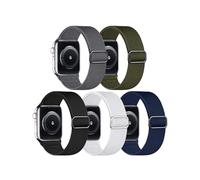 Adorve 5 Pack Nylon Elastic Strap Compatible with Apple Watch Straps 44mm 46mm 45mm 42mm 49mm Men Women - Stretchy Fabric Sport Loop Band for iWatch Series 11 10 9 8 7 6 5 4 3, SE 3 2 1, Ultra 3 2 1