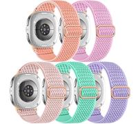 Adorve 5 Pack Stretchy Bands Compatible with Samsung Galaxy Watch 8 Bands 40mm 44mm/Galaxy Watch 8 Classic Band 46mm, Soft Elastic Sport Strap Replacement Wristbands for Men Women