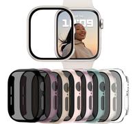 Adorve 8 Pack Privacy Case Compatible with Apple Watch Screen Protector 41mm - Series 9 8 7, Anti-Spy PC Bumper Scratchproof Protective Cover with 9H Hardness Tempered Glass for iWatch 41mm