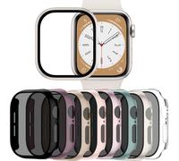 Adorve 8 Pack Privacy Case Compatible with Apple Watch Screen Protector 44mm - SE 3/SE 2/SE/Series 6 5 4, Anti-Spy PC Bumper Scratchproof Protective Cover with 9H Hardness Tempered Glass for iWatch