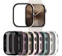 Adorve 8 Pack Privacy Case Compatible with Apple Watch Series 11 Screen Protector 46mm, Series 10 46mm, Anti-Spy PC Bumper Scratchproof Protective Cover with 9H Hardness Tempered Glass for iWatch