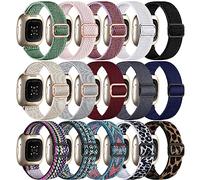Adorve Compatible with Fitbit Sense Bands/Sense 2/Versa 3/Versa 4 Bands for Women Men, Adjustable Breathable Elastic Nylon Solo Loop Replacement Straps for Fitbit Versa Sense Accessories