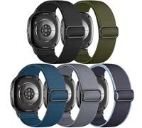 Adorve Compatible with Samsung Galaxy Watch 8 Band 40mm 44mm/Galaxy Watch 8 Classic Band 46mm, Water-Resistant Nylon No Gap One Click Sport Bands for Men Women, 5 Pack