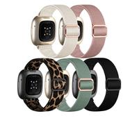 Adorve Elastic Nylon Band Compatible with Fitbit Sense Bands/Versa 3/Versa 4 band Women Men, Adjustable Stretchy Solo Loop Sport Band for Fitbit Sense & Versa 3 Smart Watch Replacement