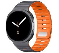 Adorve N54 Magnetic Silicone Band for Samsung Galaxy Watch 9/8 Strap 44mm 40mm - Galaxy Watch 8 Classic Strap 46mm, Breathable Waterproof Sports Watchband for Men & Women, Grey/Orange