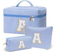 Adoryoung makeup bag 3pcs pink+blue, Blue, A