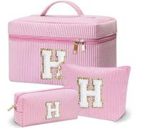 Adoryoung makeup bag 3pcs pink+blue, Pink, H