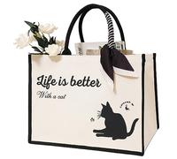 Adoryoung Monogram Personalized Initial Tote Bags for Women, Personalized Initial Monogram Canvas Tote Bag, Bride Wifey Gift, White, L