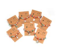 Adoshine Christmas Bracelet Set for Women, 7 Pieces Heishi Surfer Stretch Bracelets with Card, Holiday Gift