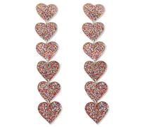 Adoshine Heart Earrings BlingBling Dangle Earrings Acrylic Cute Hot Pink Red Rave Earrings Love Heart Shaped Earring For Women Gift, Acrylic, No Gemstone