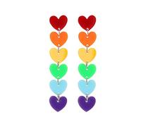 Adoshine Heart Earrings BlingBling Dangle Earrings Acrylic Cute Hot Pink Red Rave Earrings Love Heart Shaped Earring For Women Gift, Acrylic, No Gemstone
