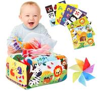 ADOV Baby Tissue Box Toy, High Contrast Crinkle Montessori Square Sensory Toys for Babies 0-12 Months, Soft Stuffed Early Learning Baby Toys for Infant Newborn Toddlers, Baby Gifts for Boys Girls