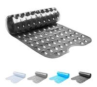 ADOV Bath Mat Non Slip, 70x38 cm Extra Long Shower Mat Anti Mould, Bathroom Bathtub Mats for Tub, Strong Suction Cups and Drain Holes, Mildew Resistant Machine Washable Bathroom Kids Mat