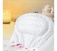 ADOV Bath Pillow, Ergonomic Luxury Bathtub Pillows for Head and Neck with 6 Suction Cups 4D Air Mesh Technology, Non-Slip Headrest Cushion for Back Support Relaxation Fits All Hot Tub Home Spa Jacuzzi