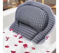 ADOV Bath Pillow, Non-Slip Luxury Bathtub Pillow with 6 Suction Cups, Ergonomic 4D Air Mesh Headrest Cushion for Head, Neck, Shoulder and Back Support for Spa, Hot Tub, Jacuzzi