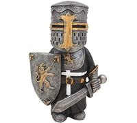 Adove Knight Garden Gnome Guard Figurines, Resin Medieval Knight Armor Gothic Statue Funny Military Ornaments Outdoor