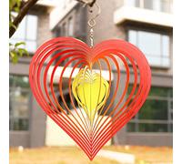 Adove Stainless Steel Garden Wind Spinner Hanging Kinetic Wind Sculpture Garden Decor For Indoor Outdoor (Redyellow)