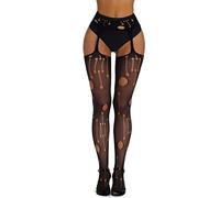 Adove Suspender Tights for Women High Waisted Garter Pantyhose Pattern Thigh High Fishnet Stockings