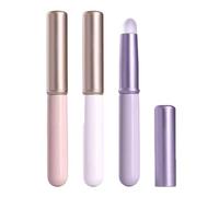 AdOvz 3pcs Lip Blending Brush with Lid,Portable Face Makeup Brush with Cover,Round Head Lip Smudge Brush，Beauty Tool Applicator for Lipstick Eye Shadow Concealer，The Secret To Lip Makeup