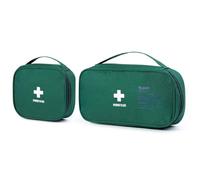 AdOvz Layered First Aid Kit, 2 Pack Medical First Aid Kit for Car, Home, Office, Travel, Camping, Sports, Basic Survival Kit for Travel (Green)