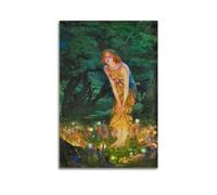 ADovz Midsummer Eve Poster by Edward Robert Hughes Canvas Wall Art Decorative Bedroom Modern Home Print Picture Artworkss 24x36inch(60x90cm)