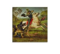 ADovz Saint George Struggling with The Dragon Poster by Raphael Art Print Wall Photo Paint Hanging Picture Family Bedroom Decor Gift 12x12inch(30x30cm)