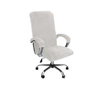 ADPON Velvet Office Chair Cover with Arm Covers Stretch Computer Desk Chair Covers Universal Boss Swivel Chair Covers Gaming Chair Covers (Large,White)