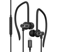 ADPROTECH Lightning Earbuds with Ear-Hook Sports Earphones for iPhone 14/13/12/11 Pro Max/X/XS Max/XR - MFi Certified with Mic - Black