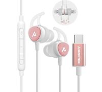 ADPROTECH USB C Headphones, Type C Earbuds Magnetic Wired Earphones with Microphone and Volume Control Compatible with Google Pixel Xiaomi Samsung Oneplus Sony MacBook Rose Gold