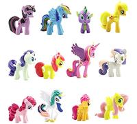 ADQPPUHR 12PCS Unicorn Mini Figures, Unicorn Cake Toppers Cake Decoration, Mini Unicorn Figures Set for Boys Girls Birthday Party Babay Showers Celebration Supplies