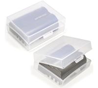 ADQQUI Camera Battery Case Compatible for LP-E6, Compatible for Nikon EN-EL15, Transparent Hard Plastic Box with SD Card Slot (2 Pack Case)