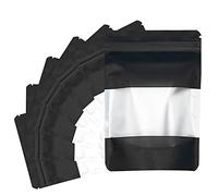 ADQUATOR 30pcs Stand up Mylar Ziplock Bags with Clear Window,10x15cm Frosted Black Resealable Plastic Pouches for Food Storage Jewellery Sweets