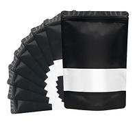 ADQUATOR 30pcs Stand up Mylar Ziplock Bags with Clear Window,15×22cm Frosted Blue Resealable Plastic Pouches for Food Storage Jewellery Sweets