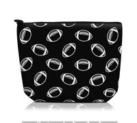 ADQWIOVL Cosmetic Bag Makeup Bag, Birthday Gifts for Women Mom, Cute Canvas Toiletry Bag, Durable Travel Toiletry Makeup Organizer Zipper Pouch, Cute Rugby Football, Cute