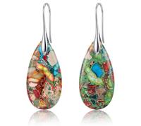 Adramata 2 Pcs Natural Healing Stone Drop Earrings for Women Dangly Earring