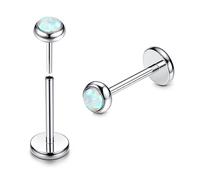 ADRAMATA 2Pcs G23 Titanium Labret Studs Lip Piercing Jewellery Threadless Push in Medusa Monroe Piercings Lip Bar Nose Studs Nose Piercings Conch Tragus Helix Piercing Jewellery